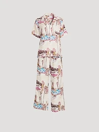 Cuban Long Linen Pajama Set The Good Life Print