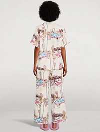 Cuban Long Linen Pajama Set The Good Life Print