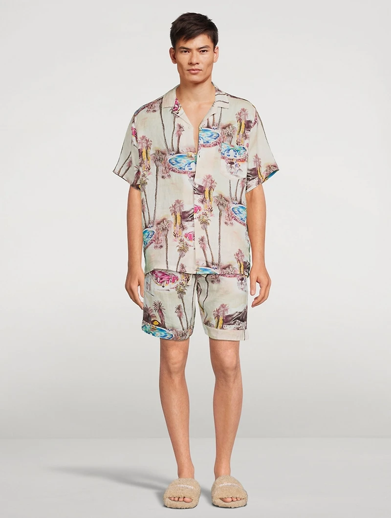 Cuban Long Linen Pajama Set The Good Life Print