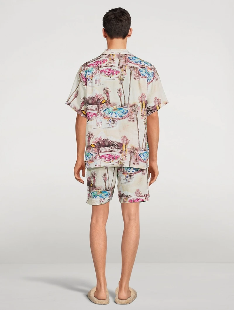 Cuban Long Linen Pajama Set The Good Life Print