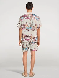 Cuban Long Linen Pajama Set The Good Life Print