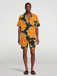 Cuban Linen Pajama Set Tithonia Print