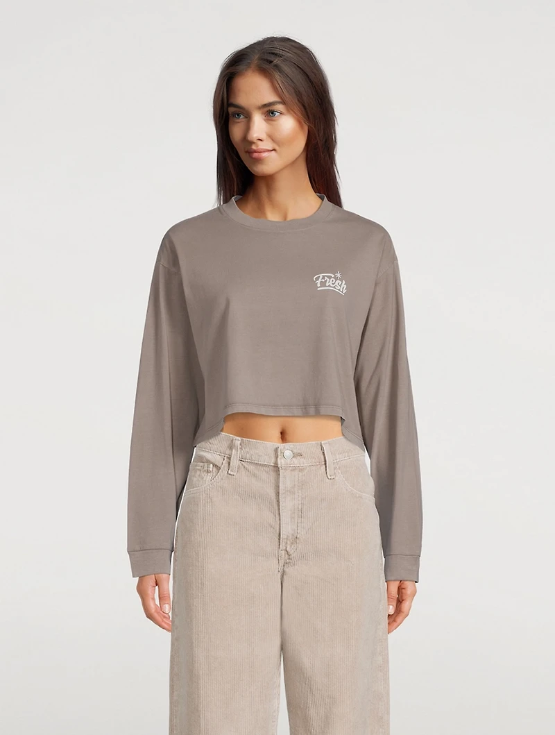 Fresh Reese Graphic Long Sleeve Crop Top