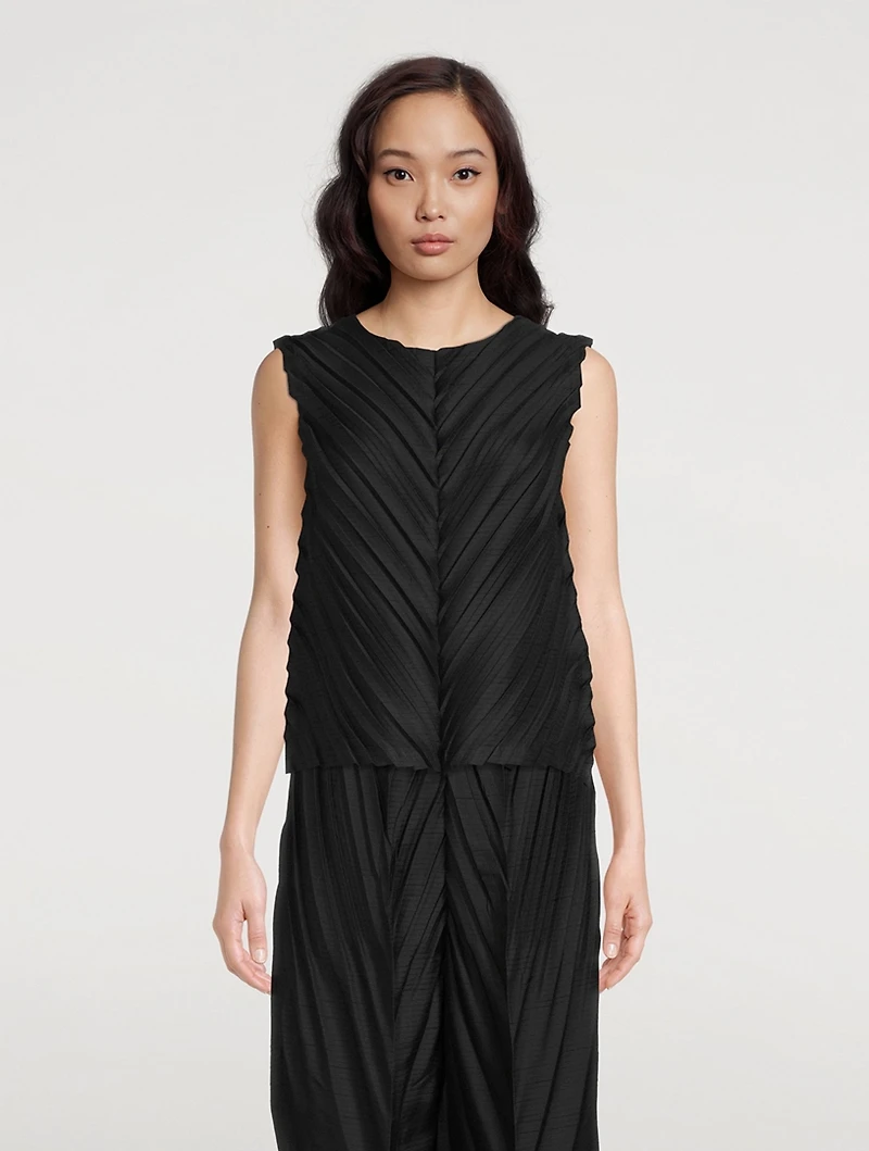 Herringbone Pleats Top