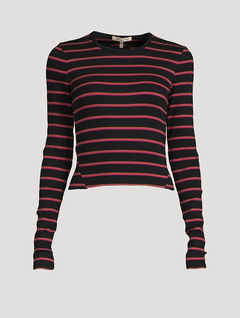The Essential Rib Top Stripe Print