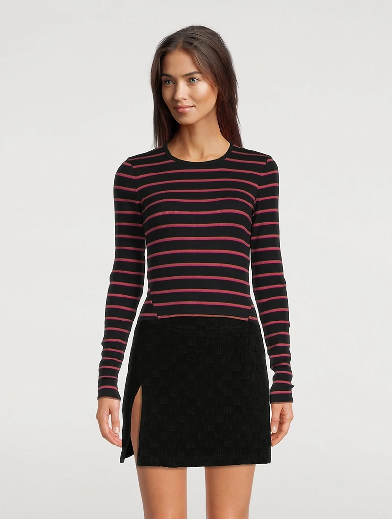 The Essential Rib Top Stripe Print