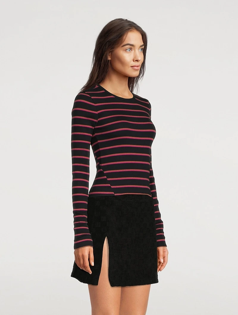The Essential Rib Top Stripe Print