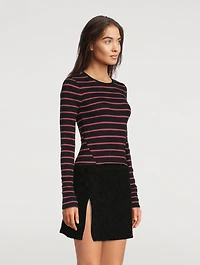 The Essential Rib Top Stripe Print