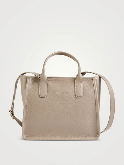 Small Le Foulonné Leather Tote Bag