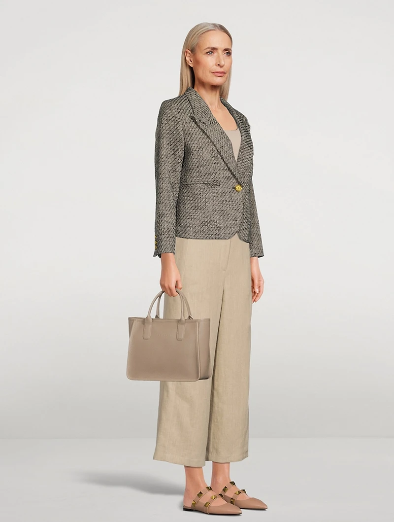 Small Le Foulonné Leather Tote Bag