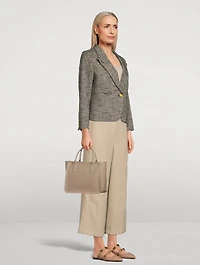 Small Le Foulonné Leather Tote Bag