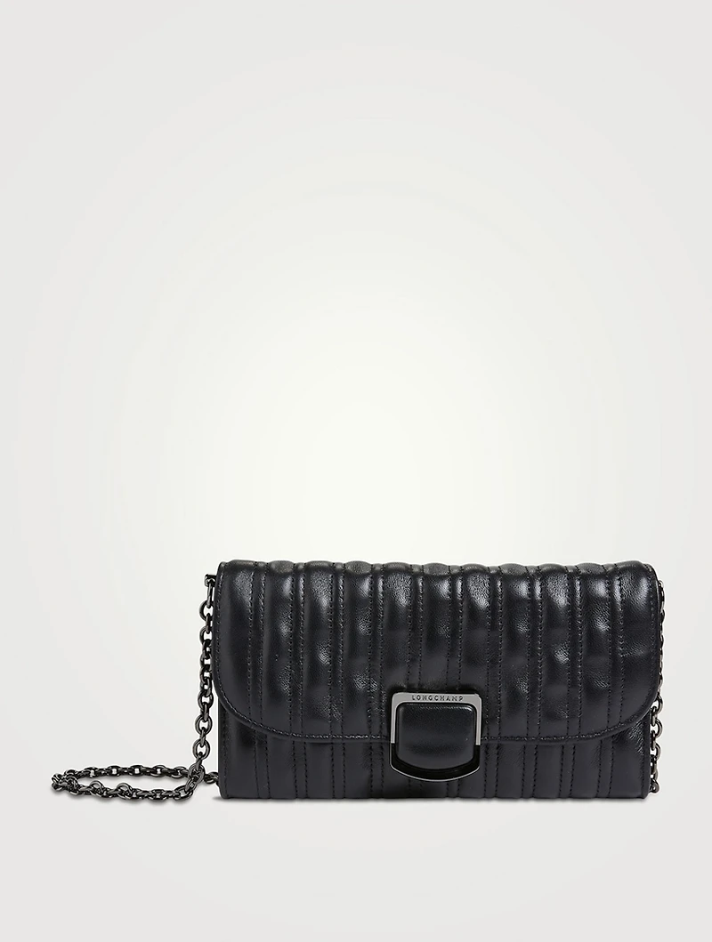 Brioche Quilted Leather Chain Wallet