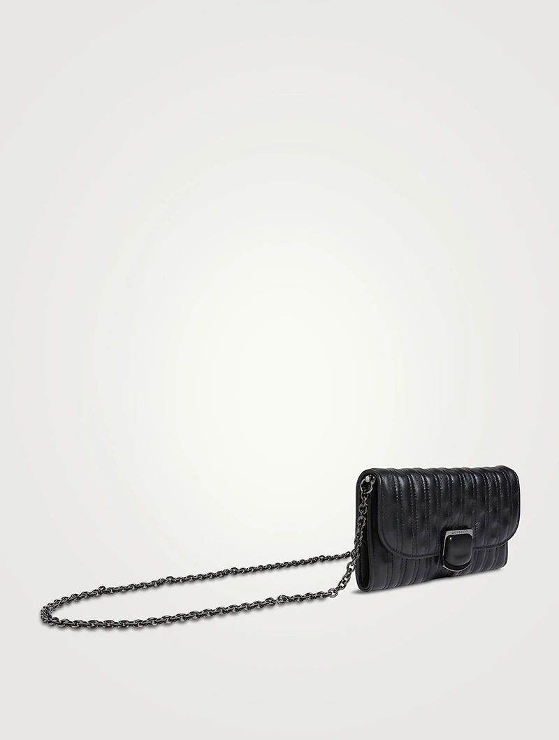 Brioche Quilted Leather Chain Wallet