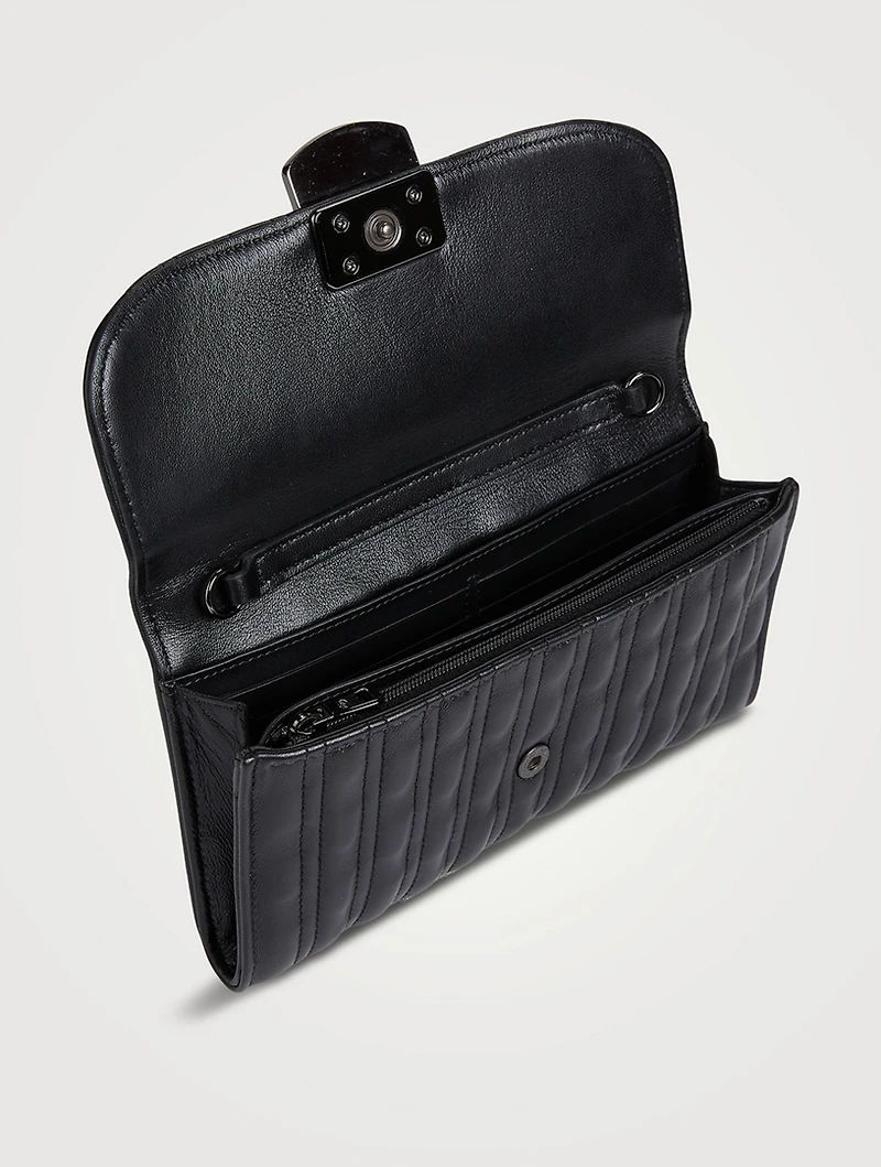 Brioche Quilted Leather Chain Wallet
