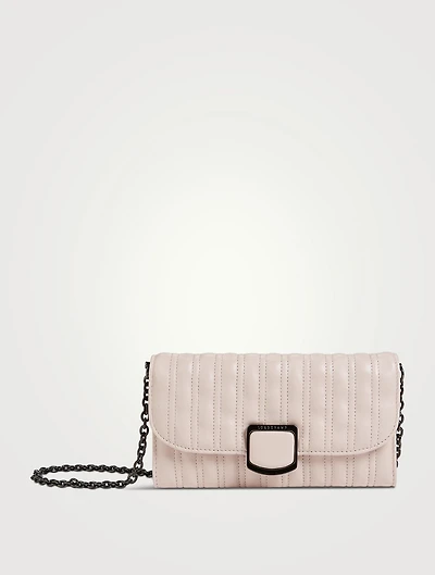 Brioche Quilted Leather Chain Wallet