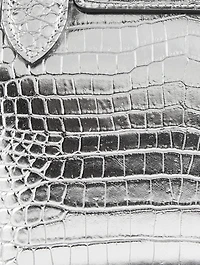 XS Le Pliage Cuir Metallic Croc-Embossed Top Handle Bag