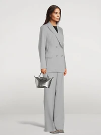 XS Le Pliage Cuir Metallic Croc-Embossed Top Handle Bag