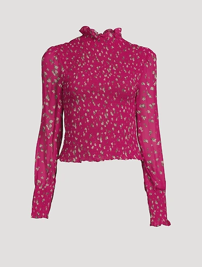 Kayden Smocked Blouse Floral Print