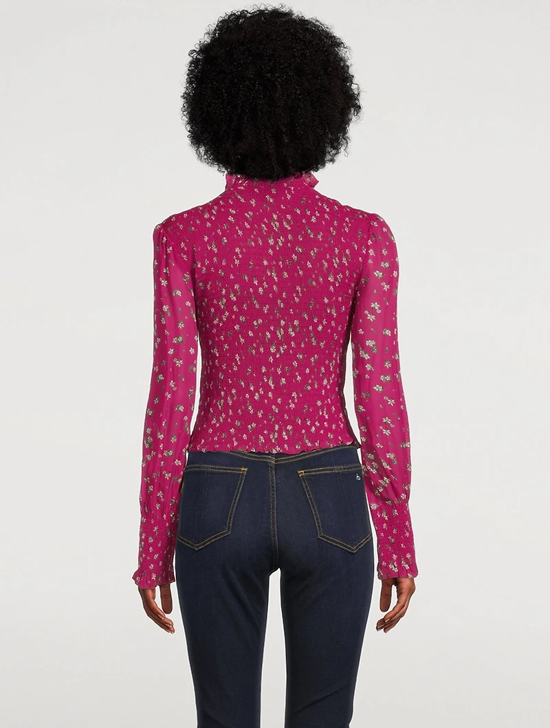 Kayden Smocked Blouse Floral Print