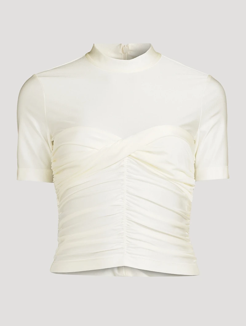 Ruched Mockneck Top