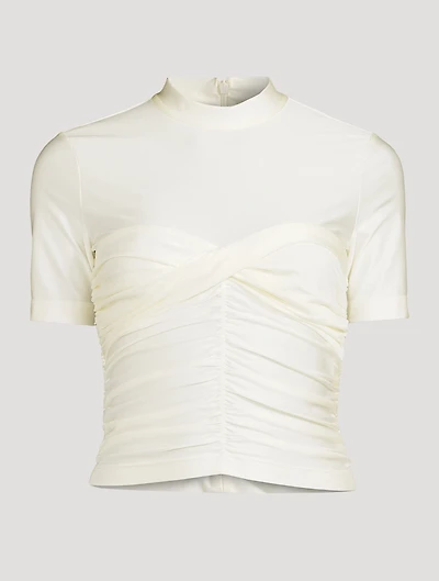Ruched Mockneck Top