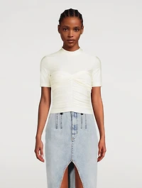 Ruched Mockneck Top