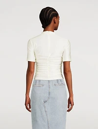 Ruched Mockneck Top