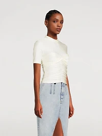 Ruched Mockneck Top