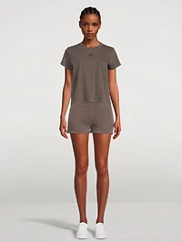 Structured Terry Shorts With Puff Paint Logo
