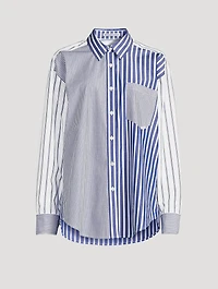 Colourblock Boyfriend Shirt Stripe Print