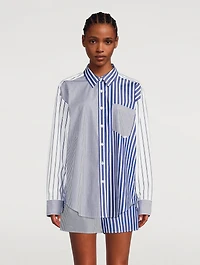 Colourblock Boyfriend Shirt Stripe Print