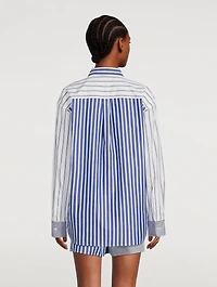 Colourblock Boyfriend Shirt Stripe Print