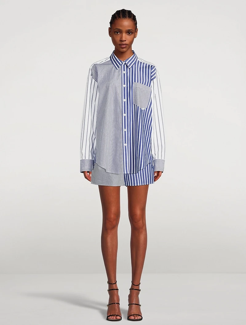 Colourblock Boyfriend Shirt Stripe Print