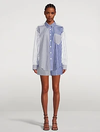 Colourblock Boyfriend Shirt Stripe Print