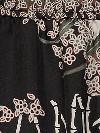 Linen Shorts Hibiscus Tiki Print