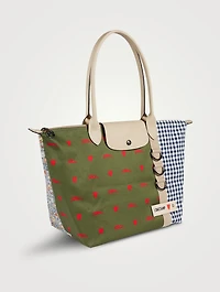 Longchamp x EU Patchwork Canvas Shoulder Bag