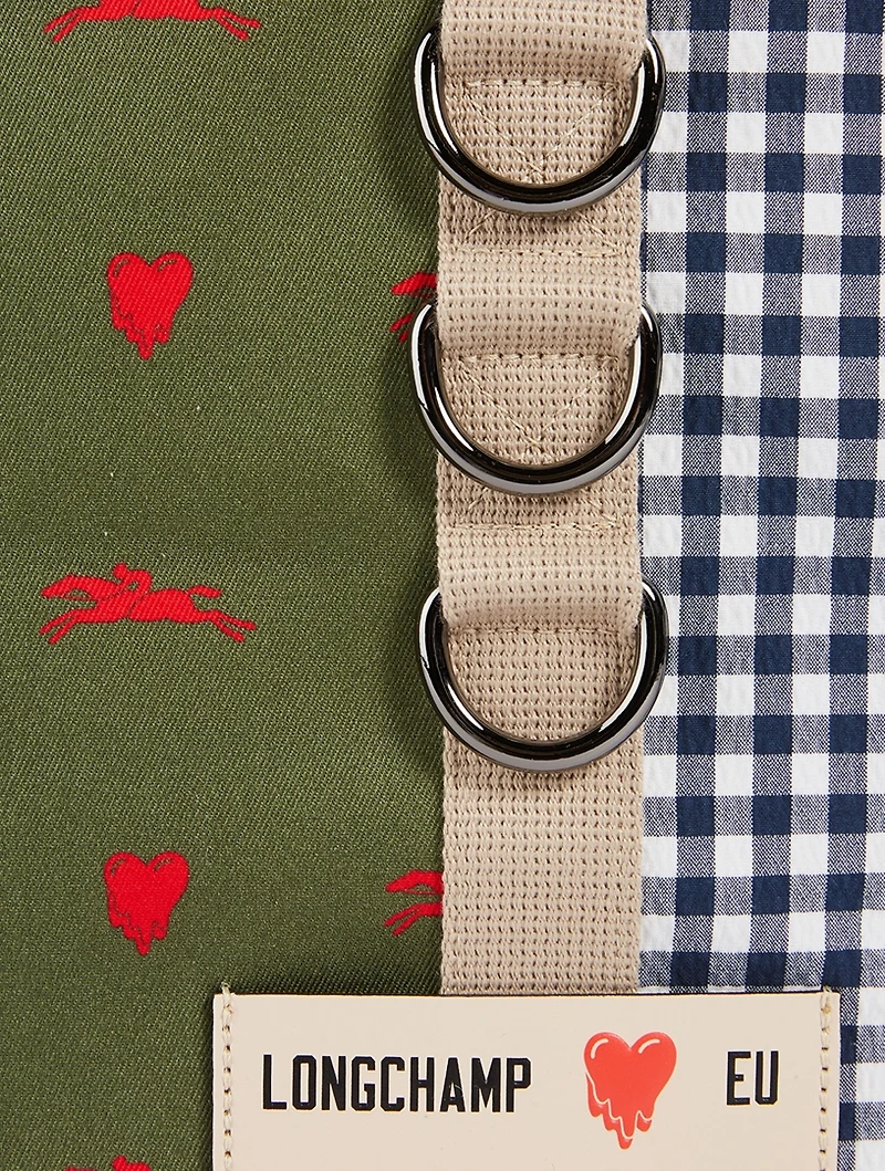 Longchamp x EU Patchwork Canvas Shoulder Bag