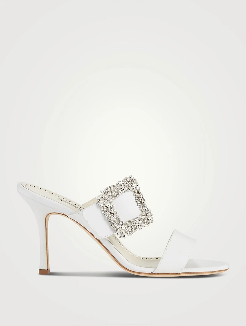 Gable Jewel Crepe de Chine Heeled Mules