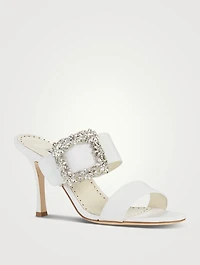 Gable Jewel Crepe de Chine Heeled Mules
