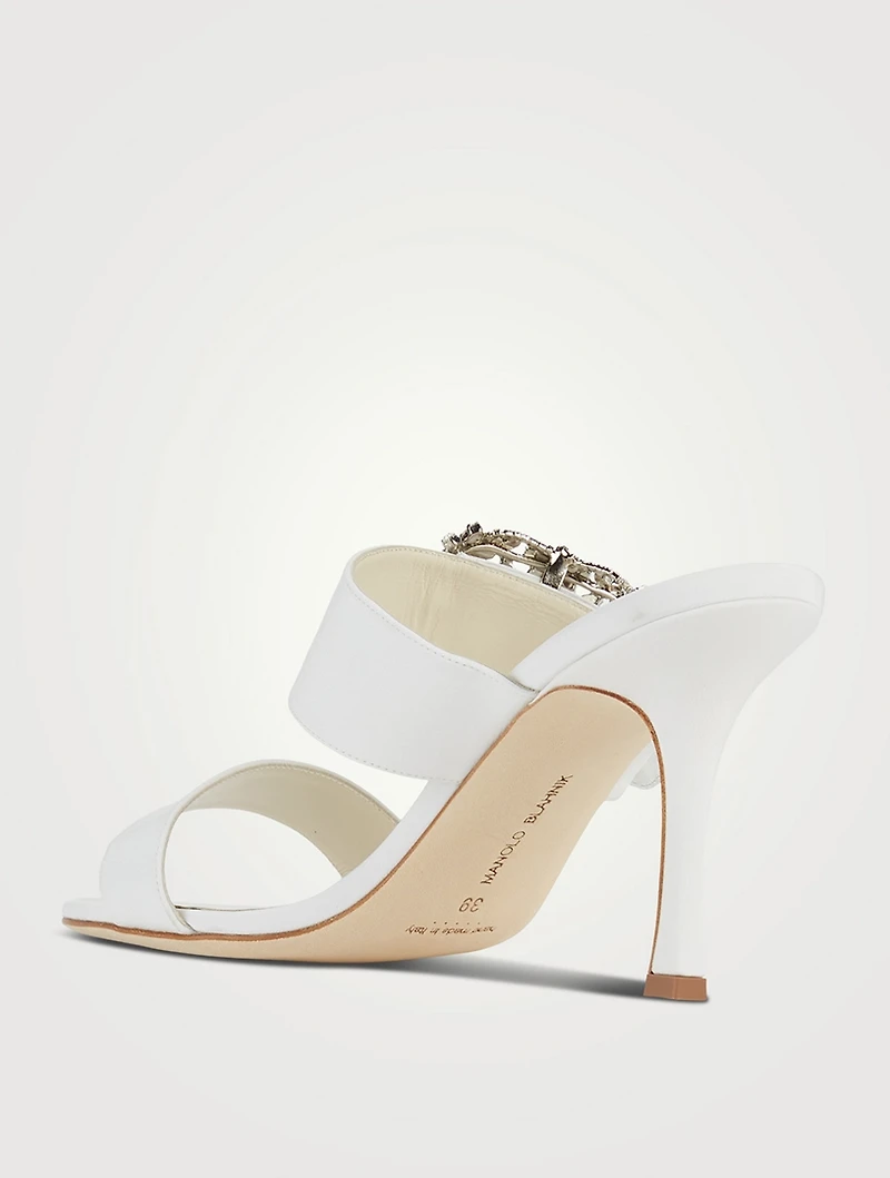 Gable Jewel Crepe de Chine Heeled Mules