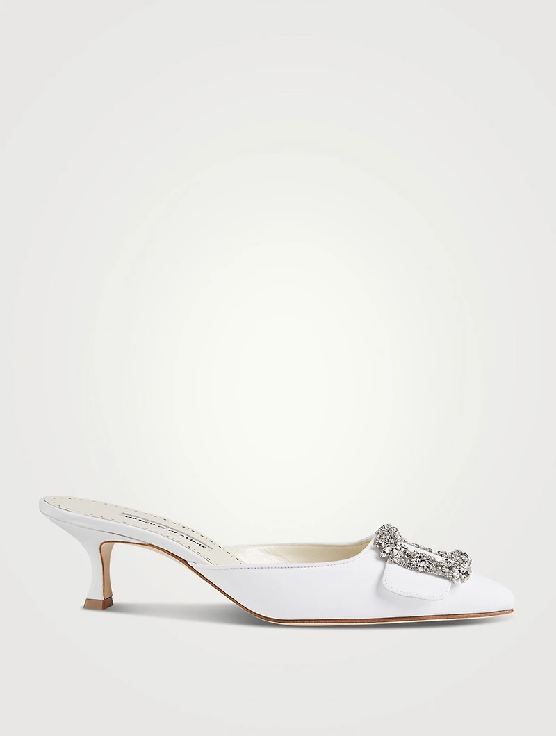 Maysale Jewel Satin Mules