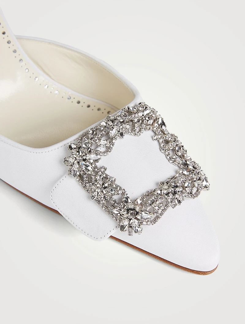 Maysale Jewel Satin Mules