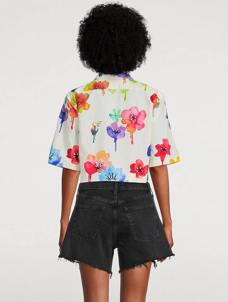 Watercolour Floral Crop Shirt