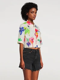 Watercolour Floral Crop Shirt