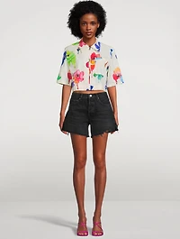 Watercolour Floral Crop Shirt
