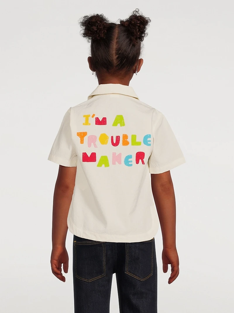 Trouble Maker Cotton Short-Sleeve Shirt