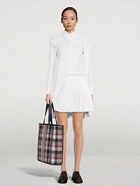 Cotton Half-Pleated Shirtdress