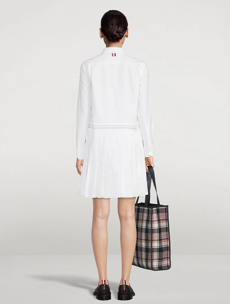Cotton Half-Pleated Shirtdress