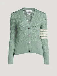 Irish Pointelle Merino Wool Cardigan