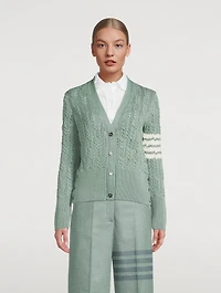 Irish Pointelle Merino Wool Cardigan